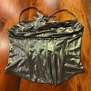 Shiny Metallic Corset Top